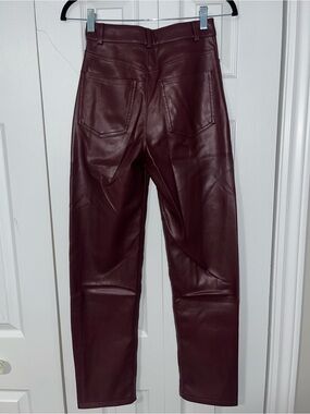 Dynamite Justina Straight Faux-Leather Pants